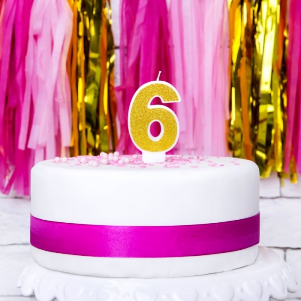 Number Candle - 6 – Gold